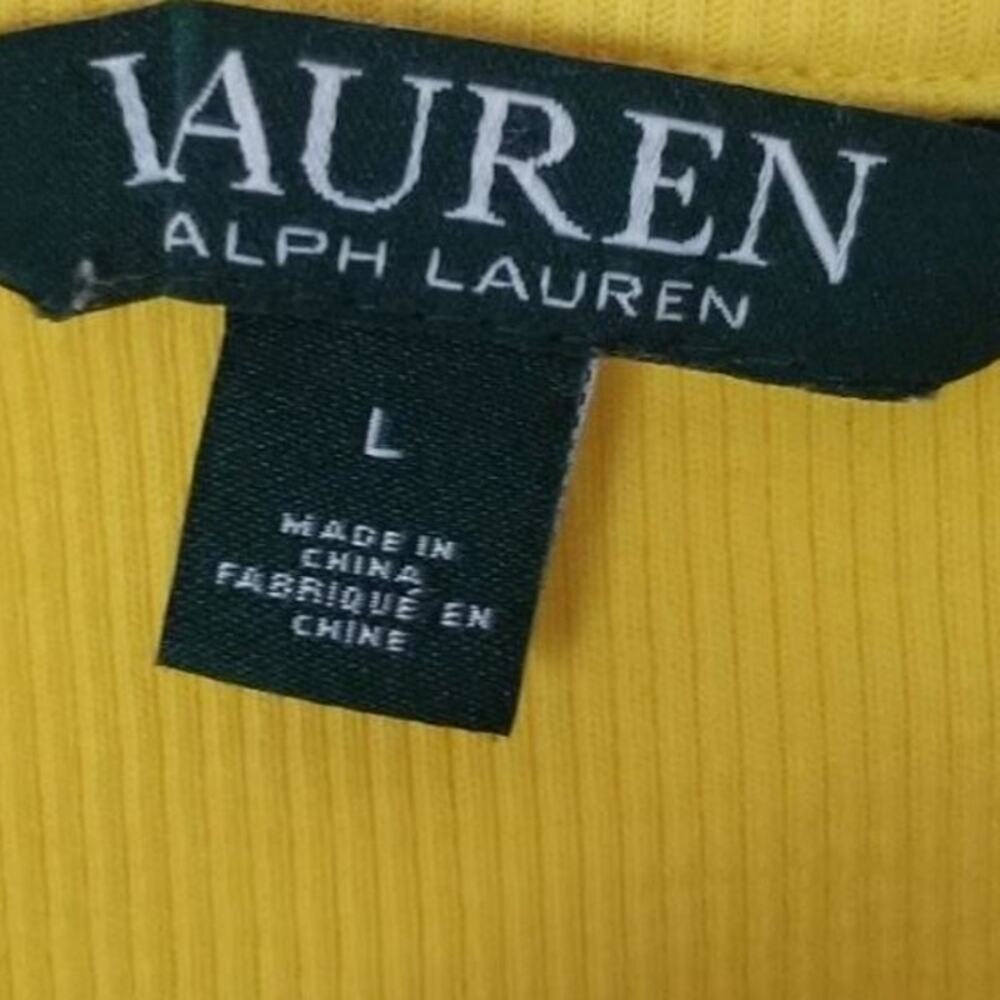 Lauren Ralph Lauren Womens L Ribbed Lace Up Shirt Size L Classic Preppy Cotton - Picture 5 of 7